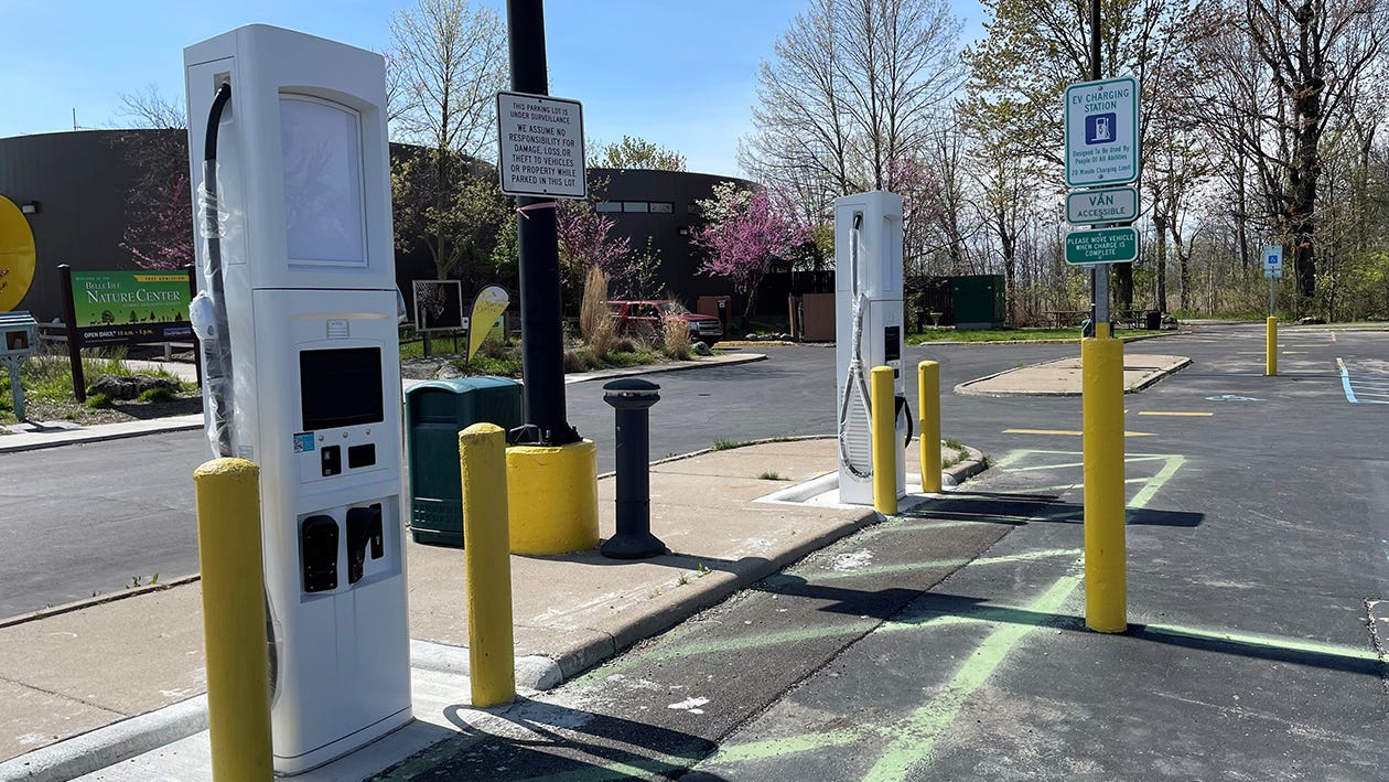 New EV fast-charging, self-pay stations now available on Belle Isle, DNR announces