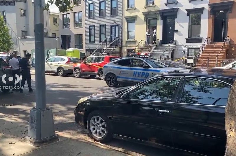 Police investigate after a 54-year-old man was shot and killed outside 751 Monroe St. in Bedford-Stuyvesant, Brooklyn on Wednesday afternoon.