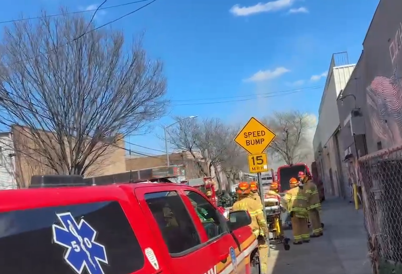 Citizen App video showing the scene of a fire that broke out at a Catholic church in Brooklyn on the afternoon of Easter Sunday.