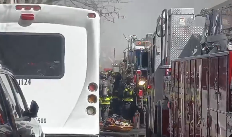 Citizen App video showing the scene of a fire that broke out at a Catholic church in Brooklyn on the afternoon of Easter Sunday.