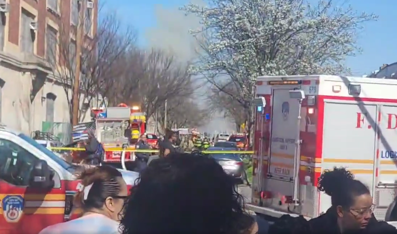 Citizen App video showing the scene of a fire that broke out at a Catholic church in Brooklyn on the afternoon of Easter Sunday.