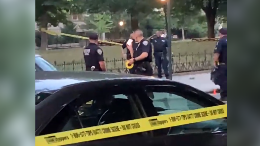 Woman shot outside Brooklyn park, gunman in vehicle sought