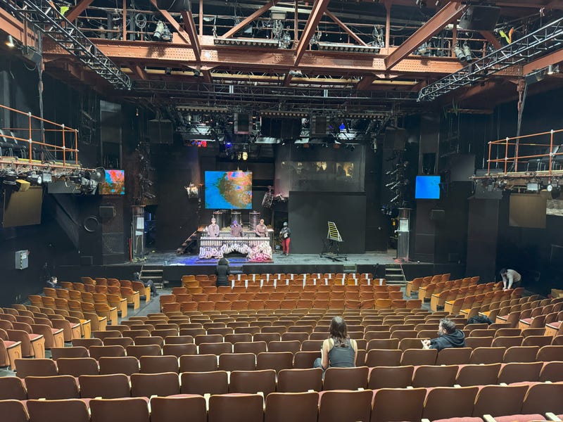 Blue Man Group rehearsal inside Briar Street Theatre