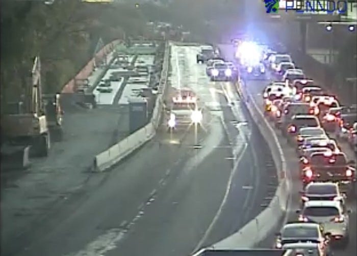 Black ice on Roosevelt Boulevard, November 16, 2021.