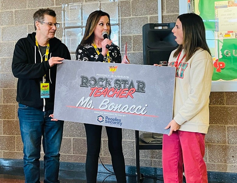 Rocky & Lissa surprising Rockstar Teacher Ms. Bonacci 