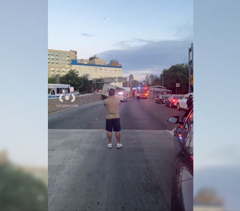 Traffic was so bad, people got out of their cars and stood around and waited for updates