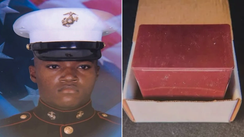 Left: Timothy Garlington. Right: The box sent to his family allegedly containing his brain.