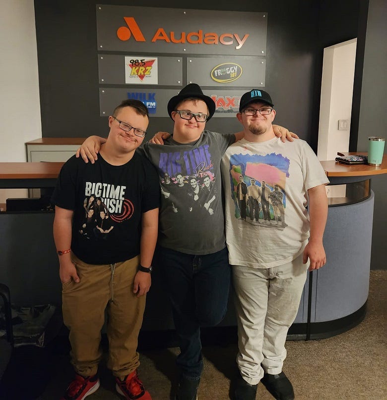 Big Time Rush fans Austin, Kaden & Jim in KRZ lobby