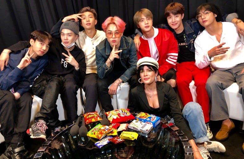 BTS and Halsey Preview Their "Boy With Luv" Performance at the Billboard Music Awards