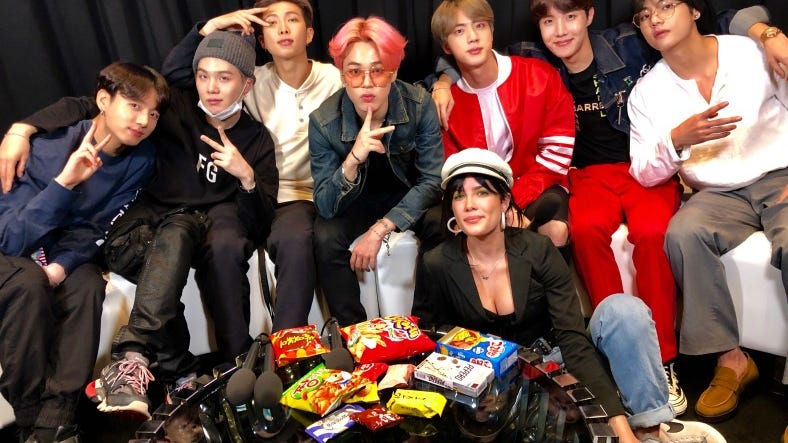 BTS and Halsey Preview Their "Boy With Luv" Performance at the Billboard Music Awards