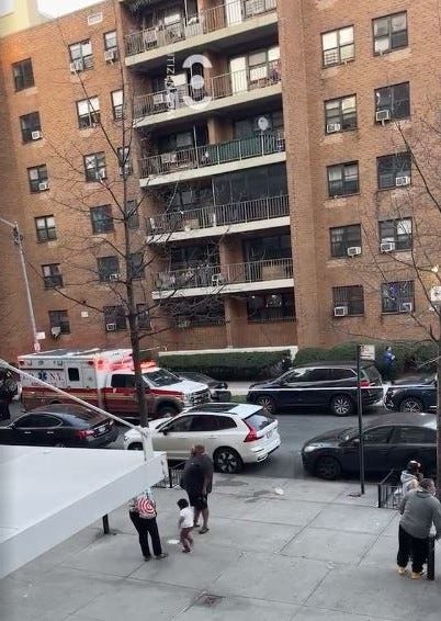 Emergency personnel responding to a shooting in the Longwood section of the Bronx on Thursday, as captured by witnesses on Citizen App.
