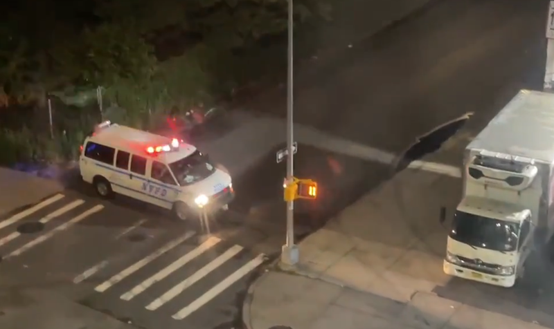 Police respond after a mother and her six-month-old infant were struck by a car in the Bronx on Friday night.