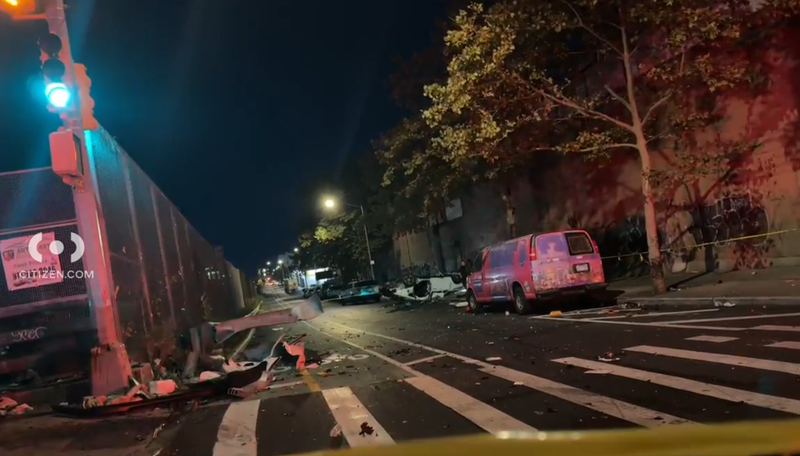 A crash in the Claremont section of the Bronx on Saturday night killed two men in their 20s and seriously injured two others.