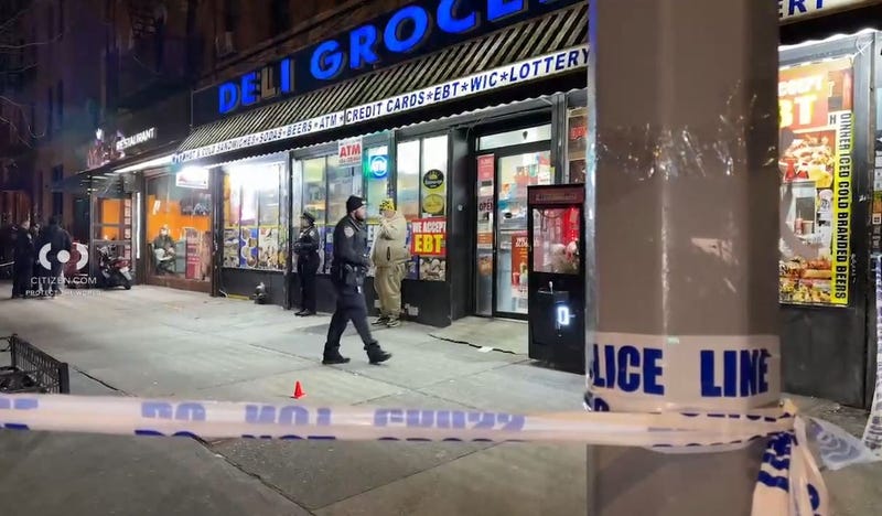 A 56-year-old man was shot and killed outside a deli in the Bronx on Monday night.