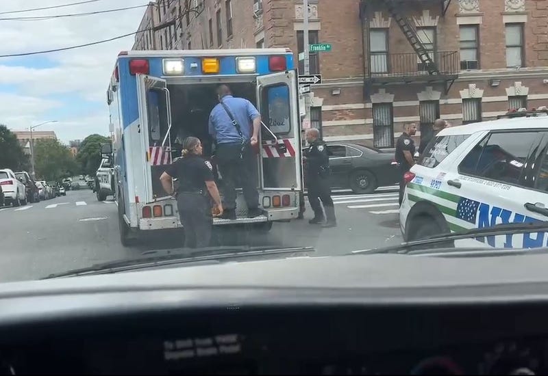 A woman is in critical condition after being shot in the shoulder outside of a Bronx bodega on Thursday afternoon.
