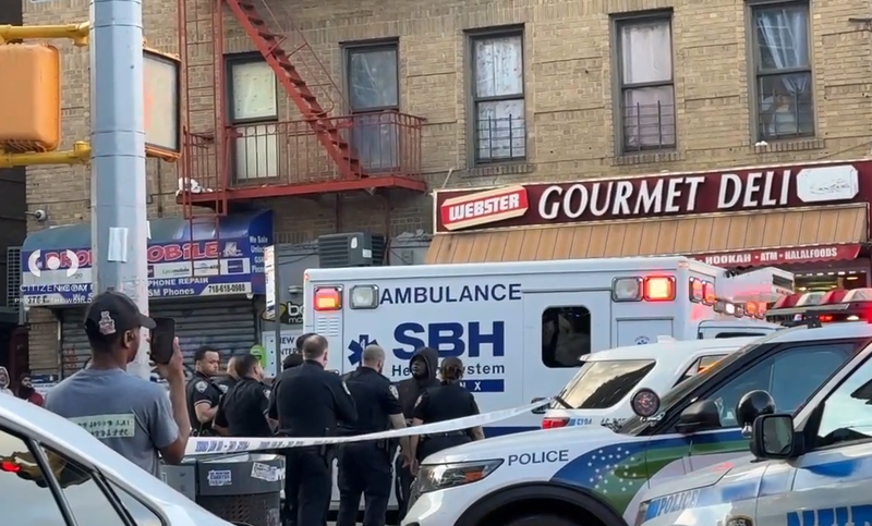 A 57-year-old man bystander was killed by a stray bullet in the Bronx on Sunday night.