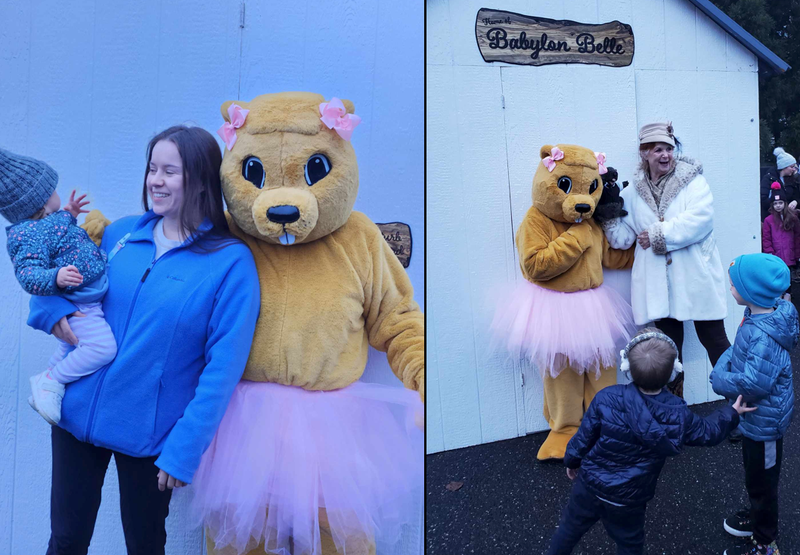 Babylon Belle poses with fans in Babylon during a Groundhog Day event
