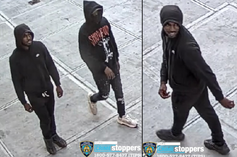 Police are searching for two suspects in the deadly robbery on Lexington Avenue, near Nostrand Avenue, in Bedford-Stuyvesant on the night of May 25