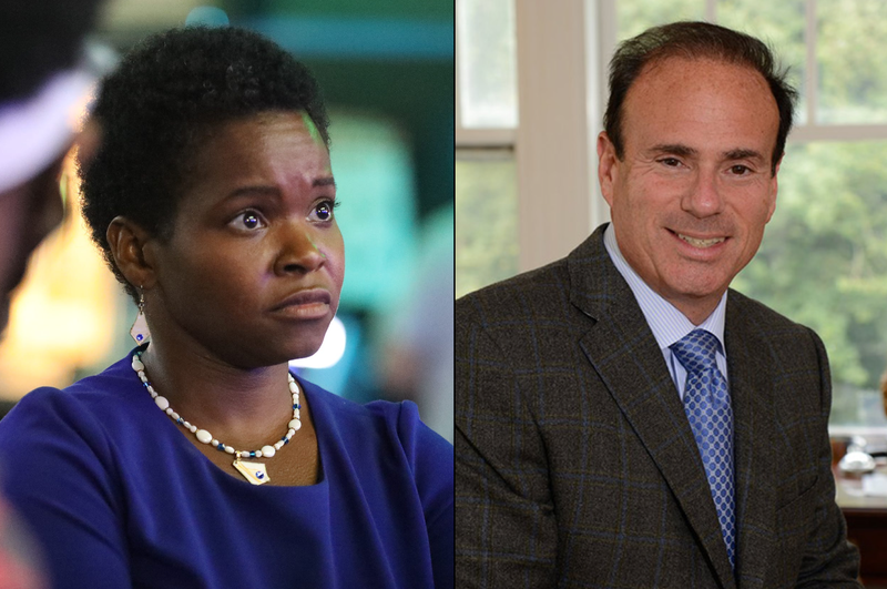 Buffalo mayoral candidate India Walton (left) and New York State Democratic Committee chair Jay Jacobs (right)