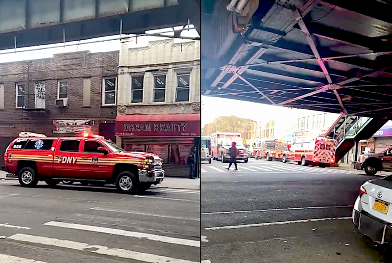 FDNY at the Sutter Avenue–Rutland Road station, where two people were fatally struck by a train Wednesday morning