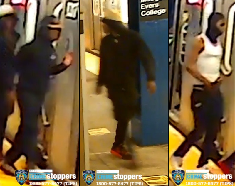 Police are searching for three suspects in Wednesday morning's robbery at the President Street subway station in Crown Heights