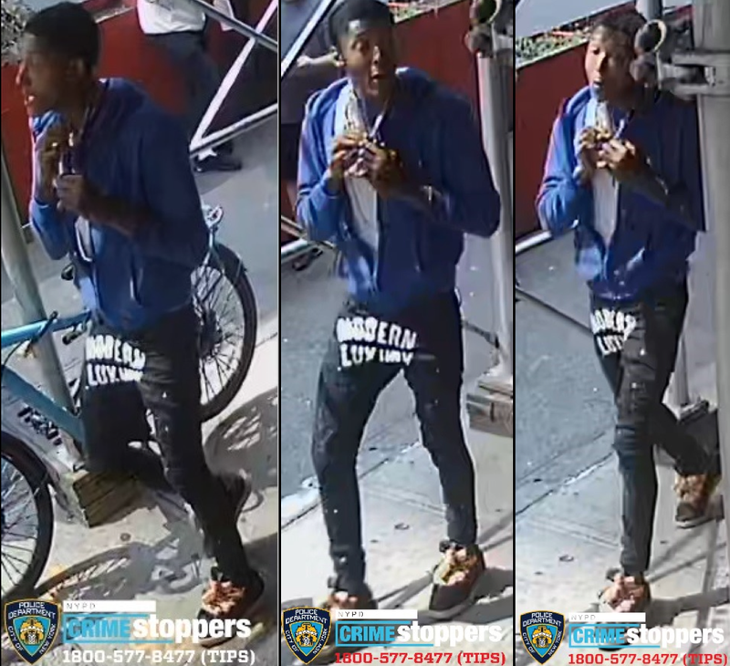 Police are searching for a man in an unprovoked belt attack in Chelsea on the afternoon of June 24