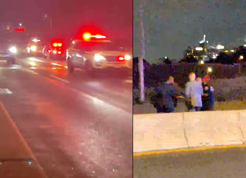 A man was found mortally wounded Wednesday night in a crashed pickup truck on the Washington Bridge connecting Upper Manhattan and the Bronx