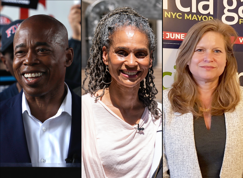 Eric Adams, Maya Wiley and Kathryn Garcia