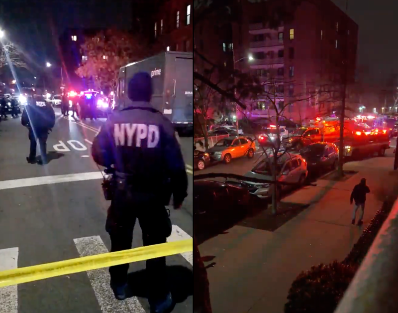 Police and EMS as the shooting scene in East Flatbush