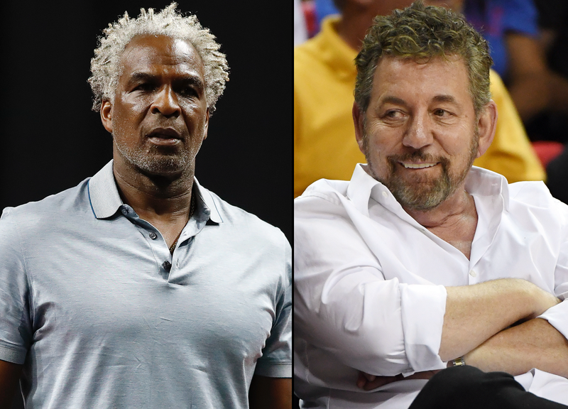 Charles Oakley (left) and James Dolan (right)