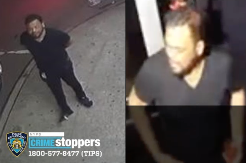 Police are searching for a suspect in a triple stabbing outside a Queens bar last weekend