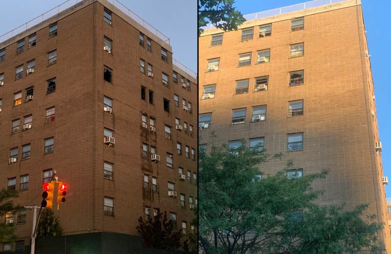 The three family members became trapped in a sixth-floor apartment at the Jackie Robinson Houses