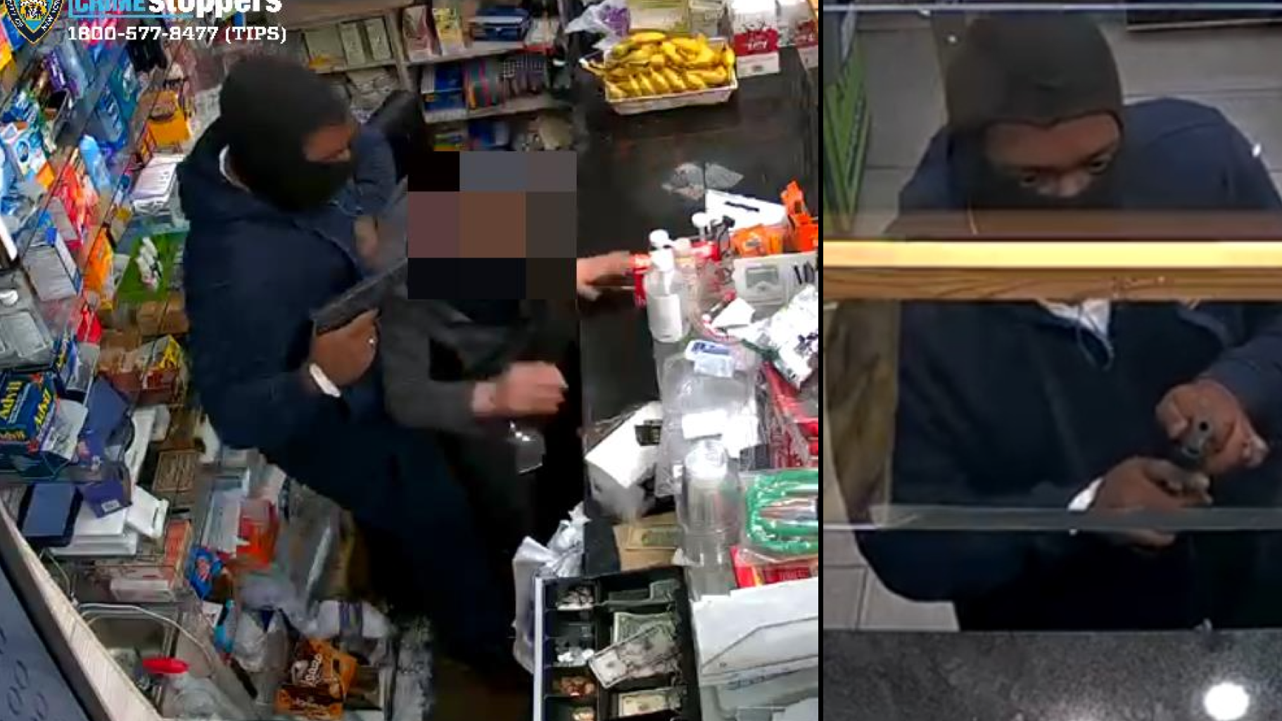 VIDEO: Suspect sought in armed robbery at Harlem bodega