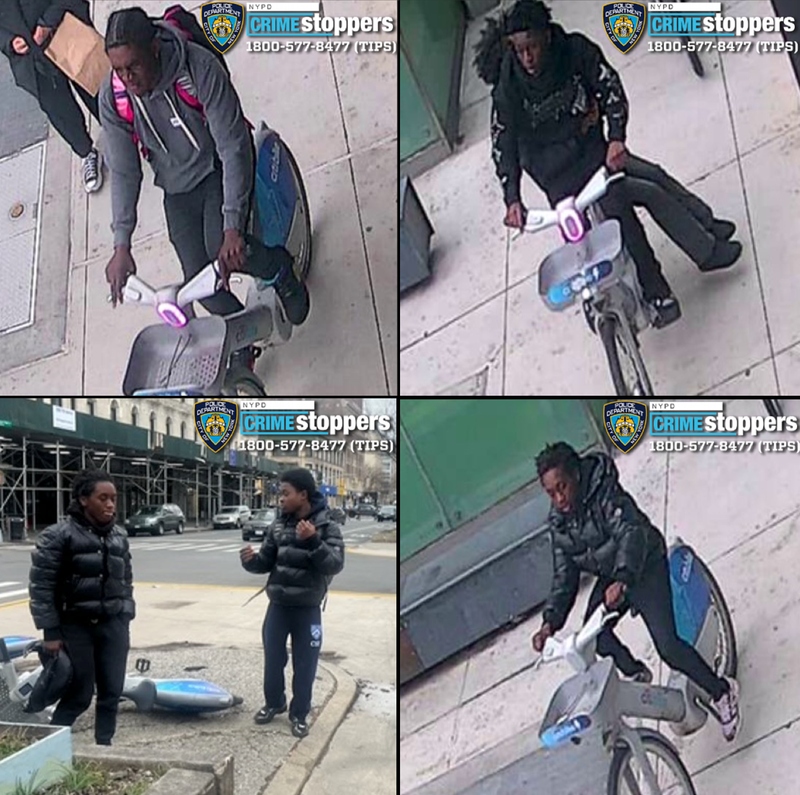 Images show the suspects during several of the thefts