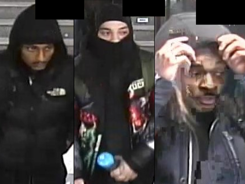 The NYPD released images Friday of the trio they’re searching for in Tuesday’s attack aboard an F train near the Court Square–23rd Street station