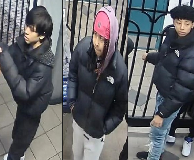 The suspects fled the station and remain at large, police said