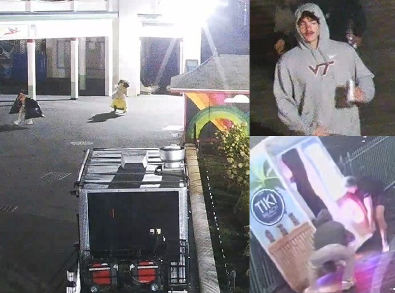 They tried to throw a photo booth off the boardwalk before stealing 200 stuffed animals in garbage bags, police said