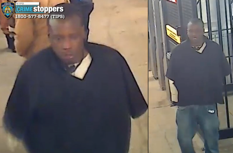 The NYPD released images Wednesday of a man suspected of pushing a subway rider onto the tracks at a station in Upper Manhattan last weekend