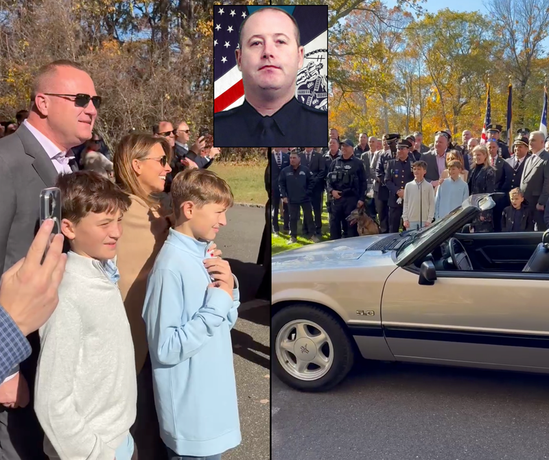 Hundreds came to the family’s home Tuesday as they were reunited with the refurbished vehicle in Huntington on Nov. 4, 2025