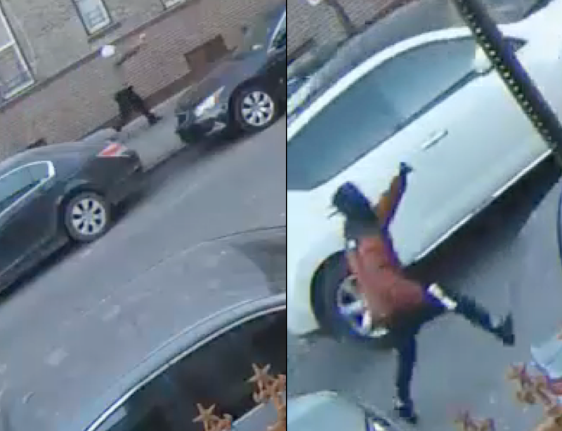 The daytime gunplay was caught on surveillance video