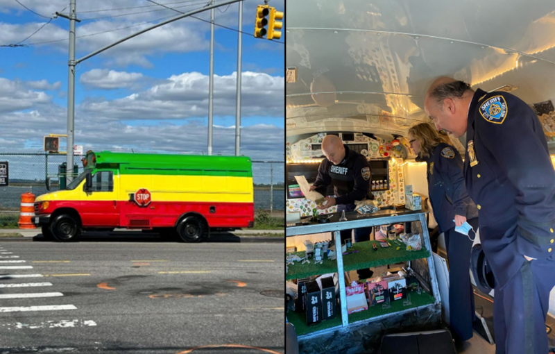 The mobile weed dispensary was busted Wednesday in Rockaway Park