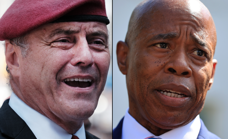 Mayoral candidates Curtis Sliwa and Eric Adams.