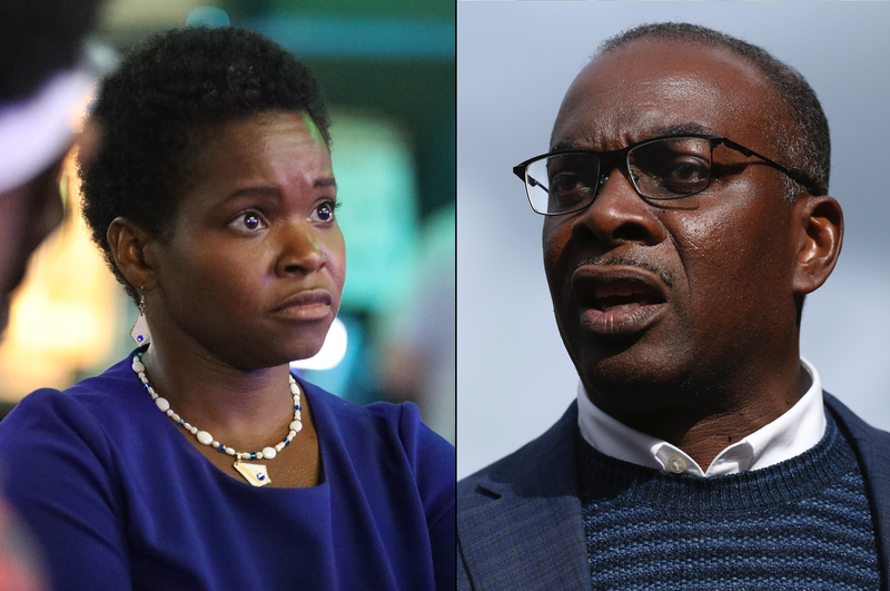 Mayoral candidate India Walton (left) and Mayor Byron Brown (right)