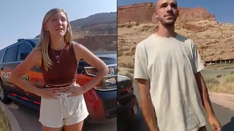 GABBY PETITO: En nuevas imágenes reveladas de la cámara corporal, Petito dice a los policías que Laundrie "me agarró la cara"