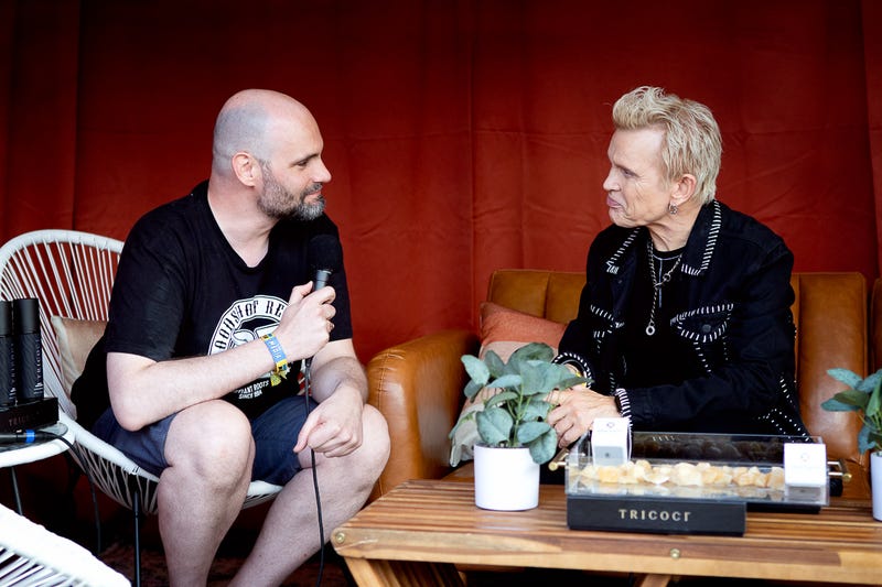 Billy Idol with Ryan Arnold in the XRT Artist Lounge