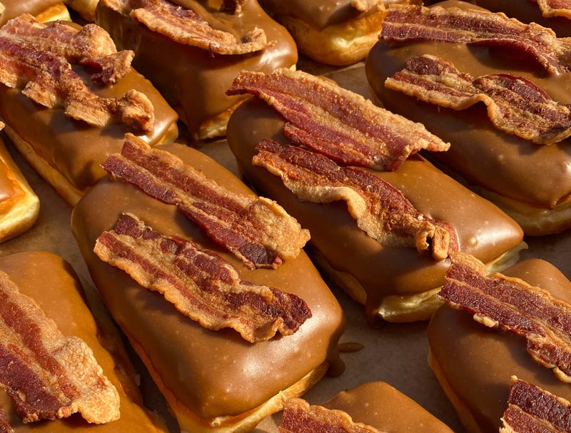 Bacon maple bars from Voodoo Doughnut. The Portland, Oregon-based doughnut company will open its first Chicago location on Dec. 16, 2023.