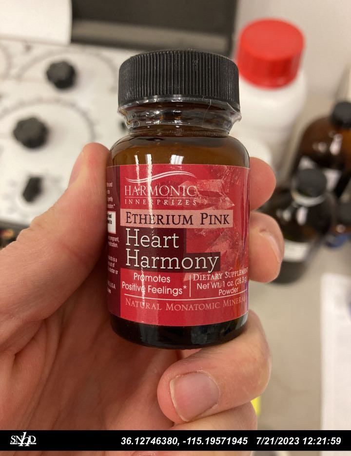 A bottle of a non-food grade supplement