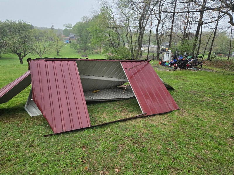 Destroyed shed in Bell Acres