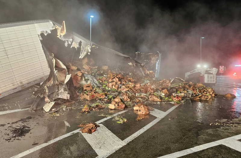 Banana truck fire on PA Turnpike