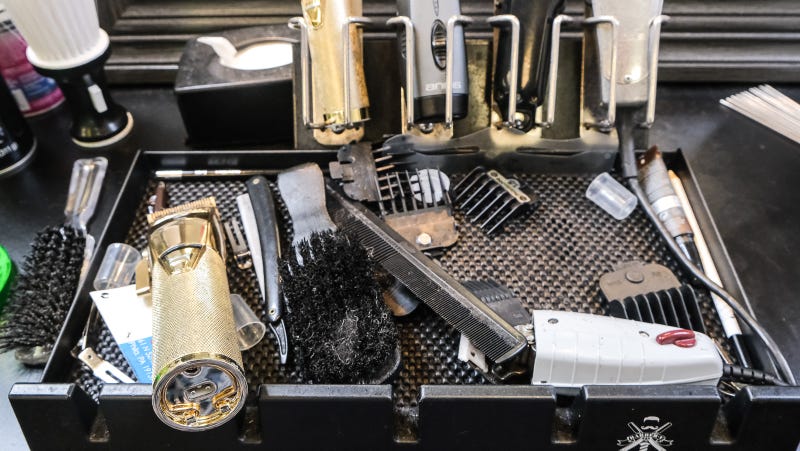 Tyce Combs' barber tools.